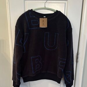 Burberry Black Sweatshirt with Blue Lettering